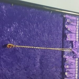 Moon pendant necklace with garnet stone NWOT